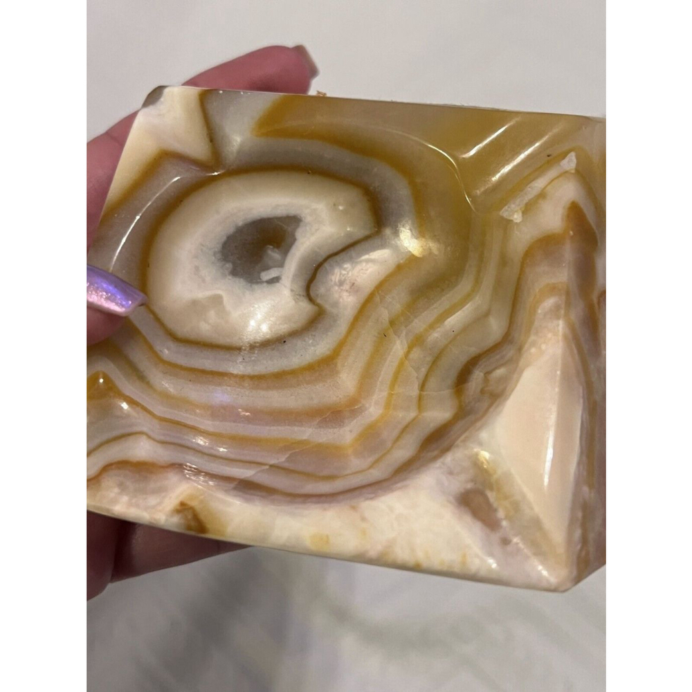 Brown And White Marble Home Ashtray - Picture 7 of 8